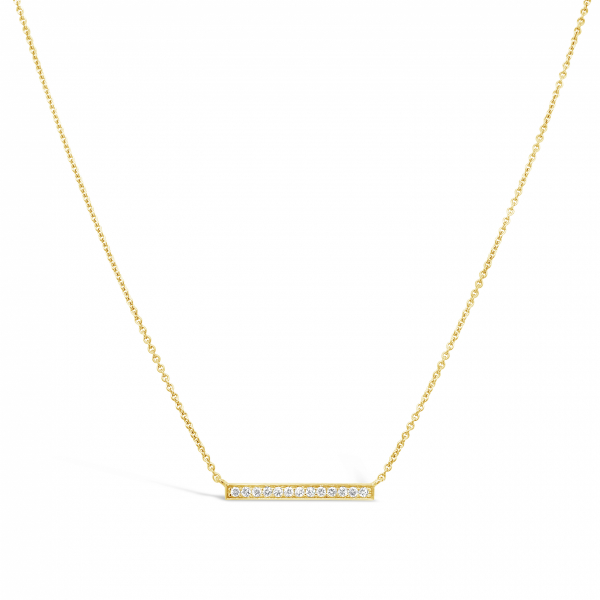 14k Yellow Gold Diamond Bar Necklace 